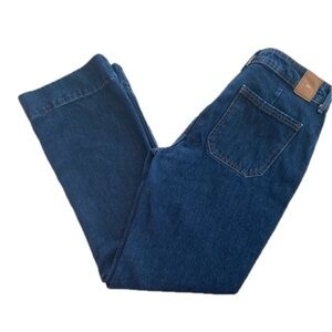 ZARA Mid-Rise Wide Leg Jeans Indigo Wash, Size 8, Modern Minimalist Denim, EUC